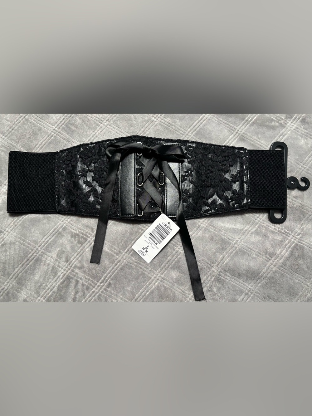 NWT torrid Black Lace Waist Cincher with Satin Ribbon Lacing